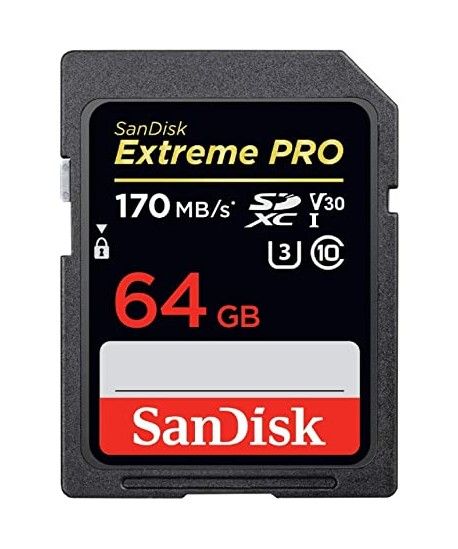 Carte mémoire SanDisk 64 GO SD Extreme Pro SDHC 170MO/S