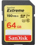 Carte mémoire SDXC SanDisk Extreme 64 Go jusqu'à 150 Mo/s, Classe 10, U3, V30