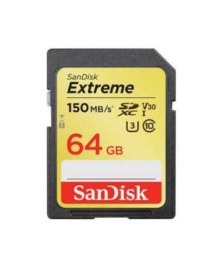 Carte mémoire SanDisk SD 64Go Extreme 150MB/s Full SDXC