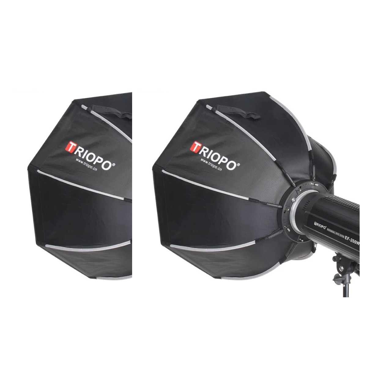 Deux softbox octogonales pour un éclairage à deux points
