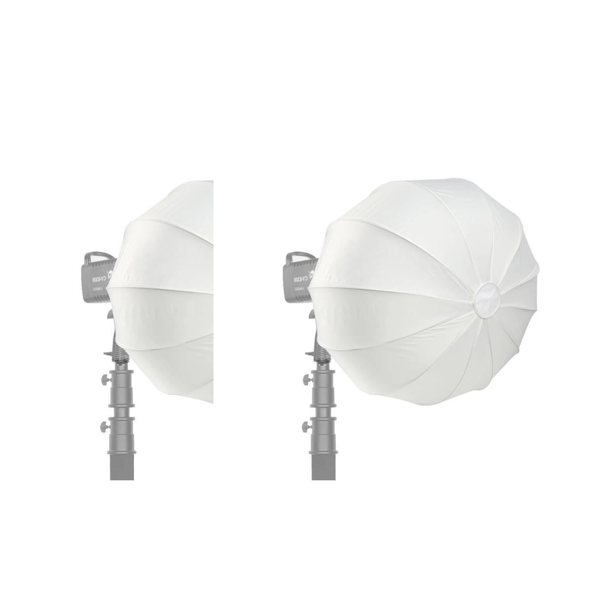 Kit de deux lanternes sphériques 65 cm à suspendre aux bras des C-stands