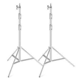 Kit 3 pieds d'éclairage inox 2,8 m à amorti pneumatique