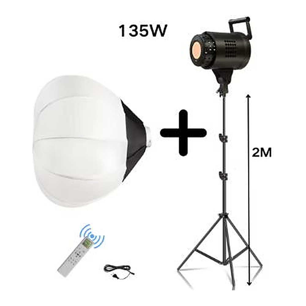 Kit d’éclairage studio photo complet : projecteur COB, lanterne sphérique et pied