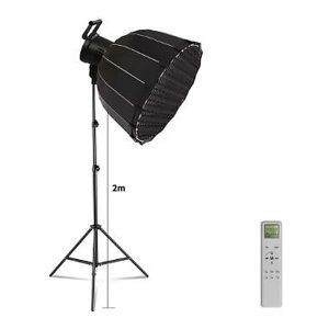 Kit studio : projecteur COB LED 135 W avec boîte à lumière de 90 cm sur pied de 2 mètres