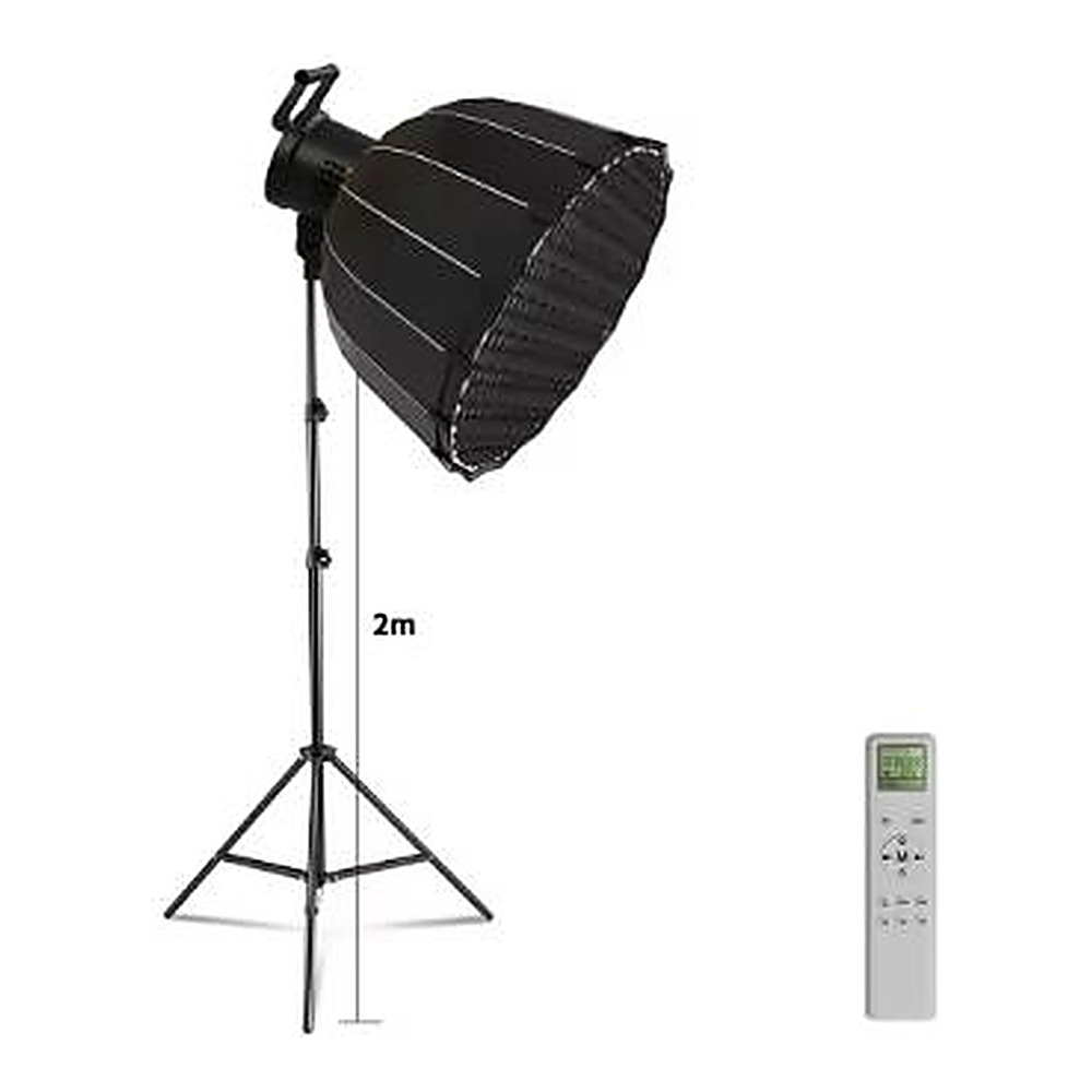 Kit studio : projecteur COB LED 135 W avec boîte à lumière de 90 cm sur pied de 2 mètres