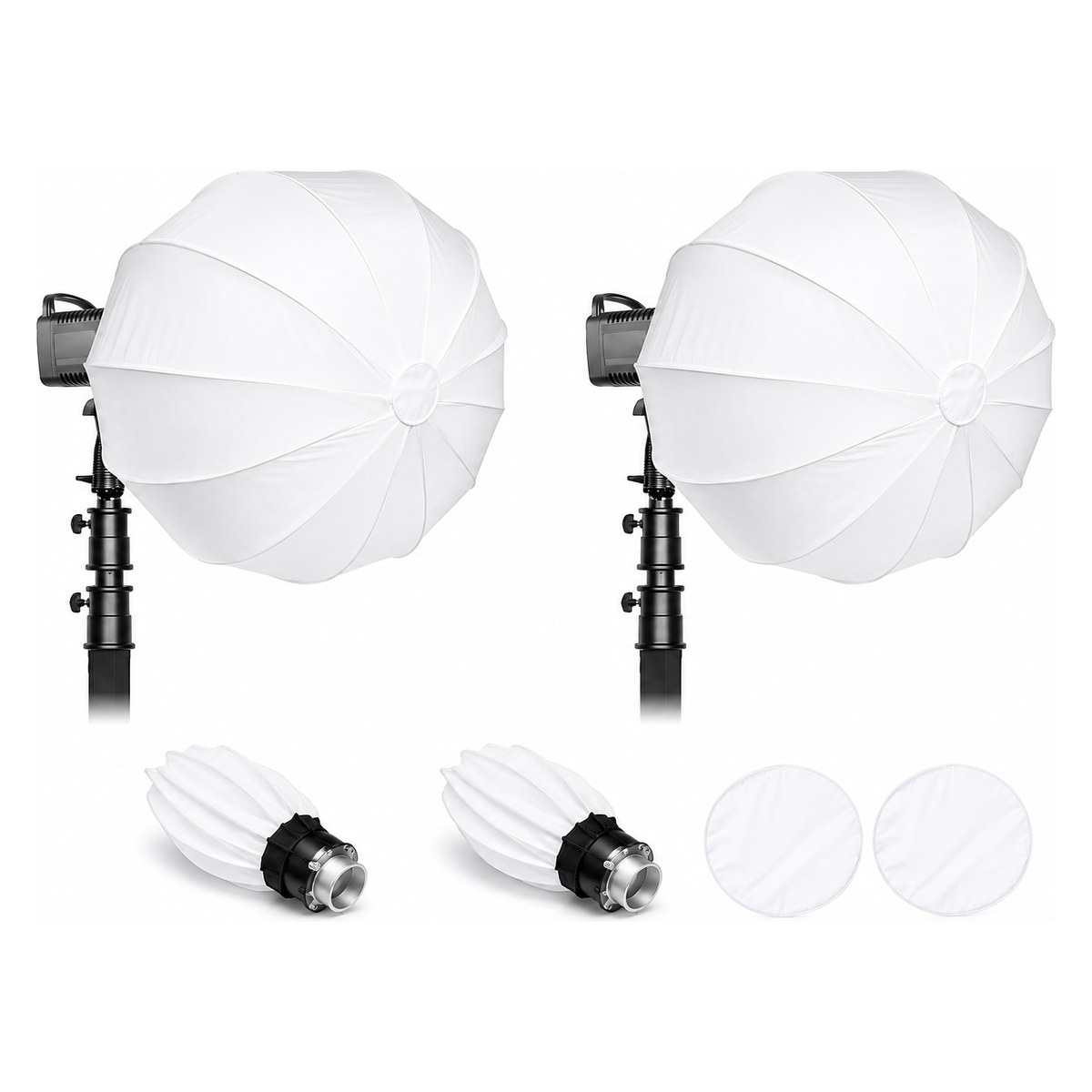 Kit 2 lanternes sphériques 65 cm à monture Bowens avec leurs jupes et diffuseurs